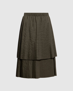 Brunello Cucinelli Юбка-плиссе цвета хаки M0H77G2672