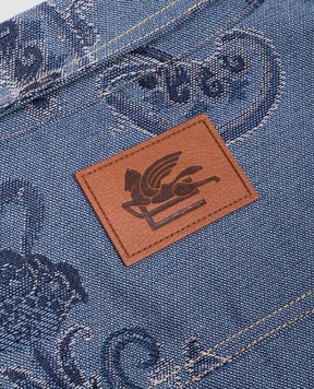 Etro Дитяча синя джинсова куртка в квітковий принт GV2P70D01051216