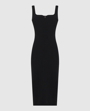 Victoria Beckham Черное платье с шерстью 1224WDR005532A