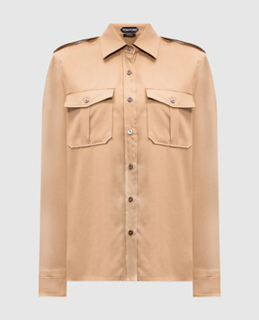 Tom Ford Коричневая рубашка прямого кроя CA3280FAX1356