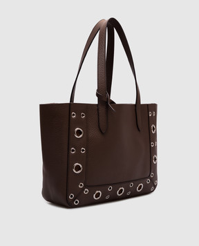 Valentino Коричнева шкіряна сумка-тоут Nellcôte 7W2B0R88MJL