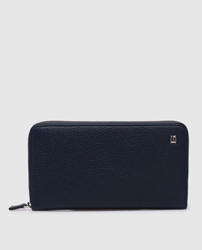 GIUDI Синій шкіряний гаманець з металевою монограмою логотипа 7092AE