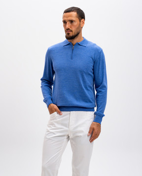 Cashmere&Whiskey Блакитне поло з вовни мериноса 94394Z