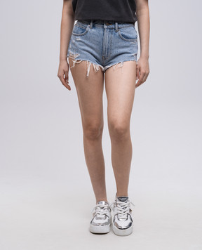 Alexander Wang Блакитні джинсові шорти з кристалами 1DC2254654