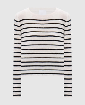Allude Белый джемпер из шерсти и кашемира с кристаллами. 24517820
