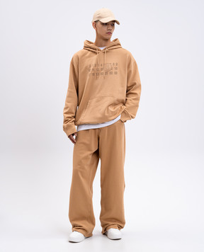Maison Margiela MM6 Коричневе худі з принтом логотипа SH0GU0035M25025
