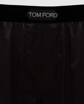 Tom Ford Черные трусы-боксеры с узором логотипа T4LE41010