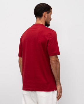 Brunello Cucinelli Красная футболка с принтом M0B138495