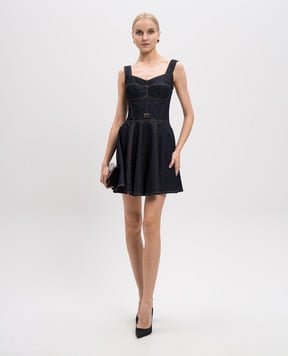 Dolce&Gabbana Синее джинсовое платье-бюстье с логотипом F6H3SDG8MQ7