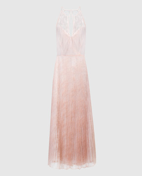 Twinset Розовое платье-плиссе из кружева 241TP2351