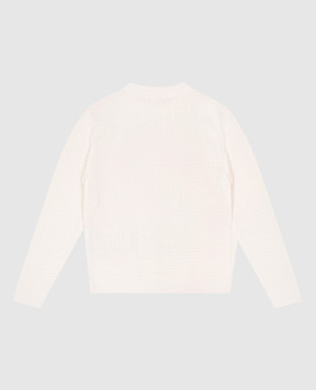 Balmain Дитячий бежевий светр з вовною у візерунок монограми BX9P30W0012810