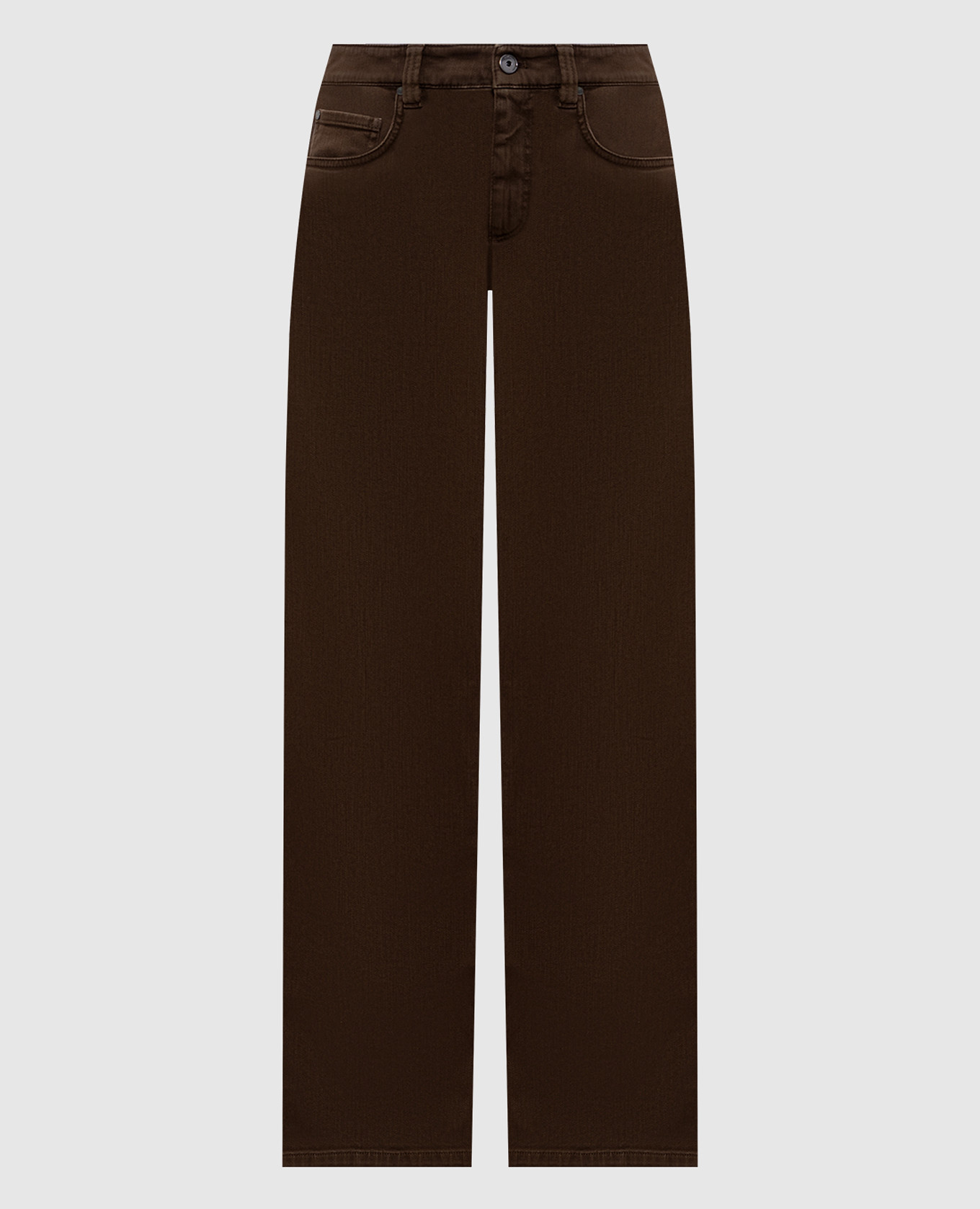 

Коричневые джинсы с патчем логотипа, Коричневый, Прямые джинсы