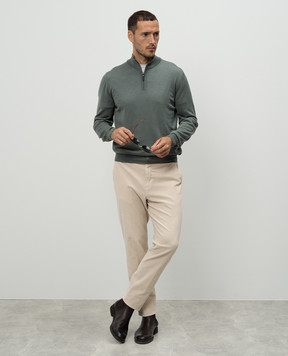 Canali Зеленый джемпер из шерсти MK00077C0015