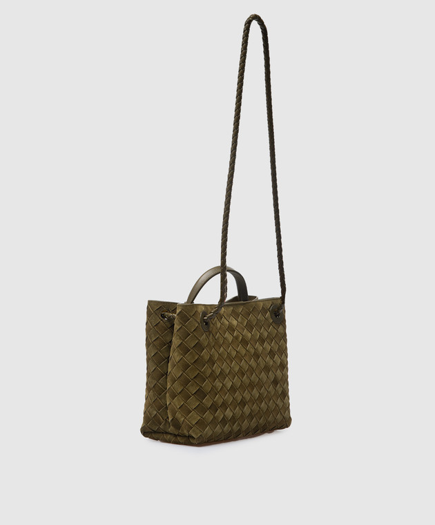 Bottega Veneta - Зеленая замшевая сумка-тоут Andiamo 766014V1QE6