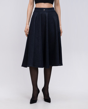Dolce&Gabbana Синяя юбка джинсовая миди с логотипом F4C7ODG8MR3