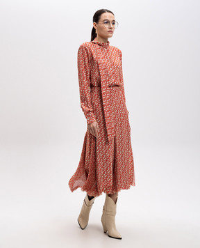 Ermanno Scervino Красная блузка из шелка в цветочный принт D462K352OYQ