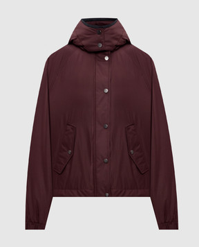Brunello Cucinelli Бордова пухова куртка з ланцюжком моніль MG5017835P