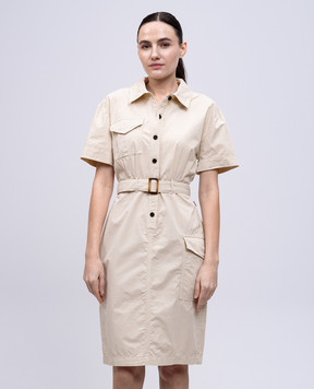 Woolrich Бежева сукня-сорочка з поясом CFWWDR0185FRUT3665