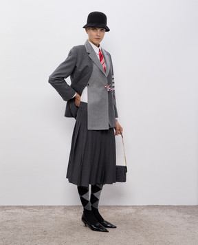 Thom Browne Серый жакет из шерсти и кашемира FBC938CF0666
