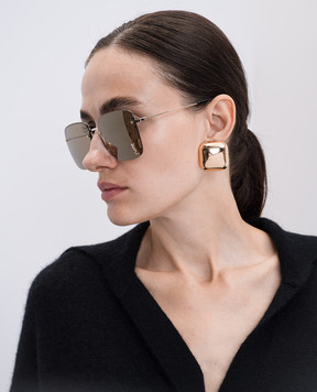 Saint Laurent Золотисті сонцезахисні окуляри з логотипом 652363Y9902