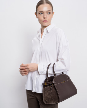 Gianni Chiarini Коричнева шкіряна сумка-тоут Farah BS11465TKLCM