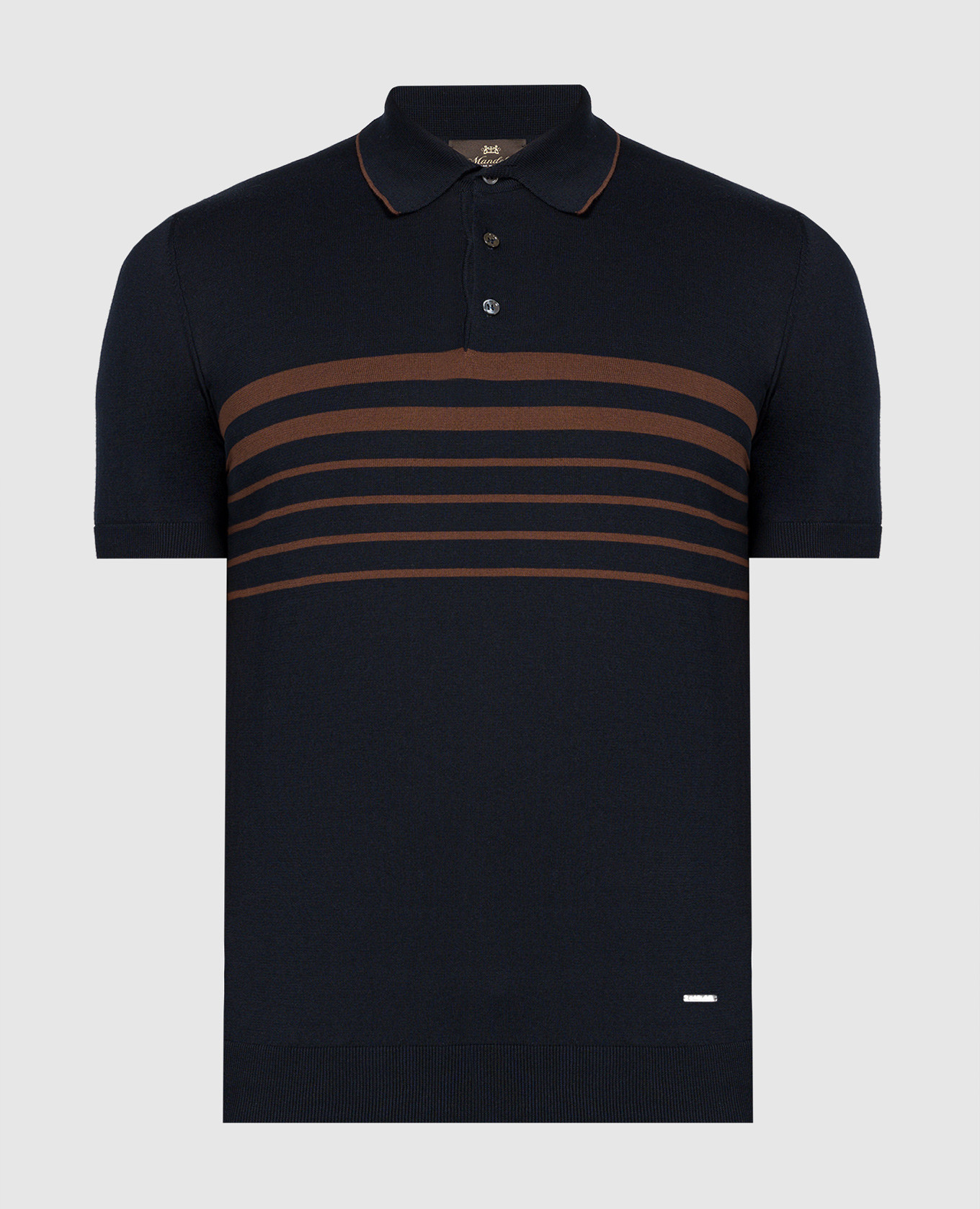 Blue polo shirt with a contrasting stripe