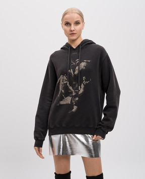 Off-White Сіре худі з принтом з логотипом OWBB035S25FLE004