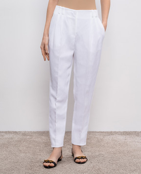 Max Mara Белые брюки MINCIO с льном MINCIO