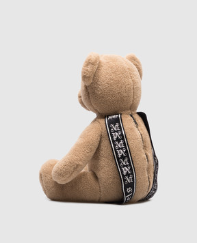 Palm Angels Бежевый рюкзак Bear in Mind в виде медведя с вышивкой логотипа монограммы PMNB025C99FAB001