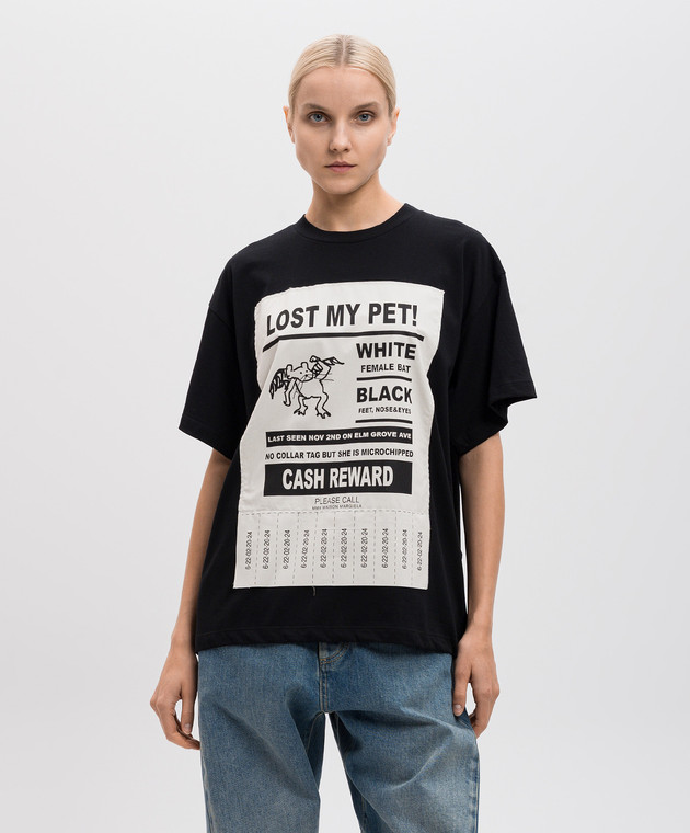 MM6 Maison Margiela/ロスト マイペット クルーネック Tシャツ MM6 Maison Margiela Lost My Pet Tシャツ | ブラック | FARFETCH JP
