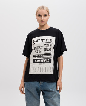 Maison Margiela MM6 Чорна футболка Lost pet SH2GC0014S23588