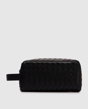 Bottega Veneta Чорний шкіряний несесер Intrecciato 729295VCPQ1