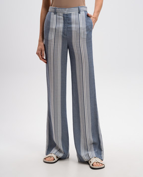 Victoria by Victoria Beckham Синие брюки клеш в полоску VB303