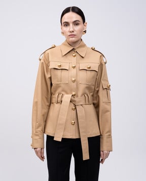 Giuseppe Di Morabito Milano Бежева куртка з кристалами на ґудзиках 04SSTO31404411