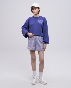 Off-White Фіолетовий світшот з принтом логотипа OWBA075S25FLE003