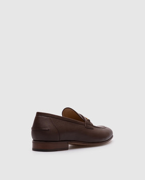 Valentino Коричневі шкіряні лофери з ембемою VLogo Signature 7Y2S0K73ZWD