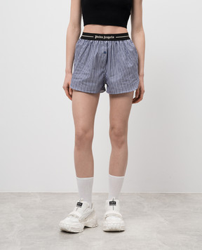 Palm Angels Синие шорты в полоску PWCB050S25FAB001