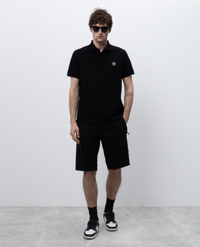 Stone Island Черные шорты-карго с логотипом K1S15L100011S0010