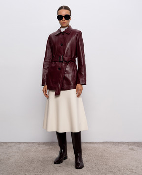 Max Mara Бордовая кожаная куртка TOLMIN TOLMIN