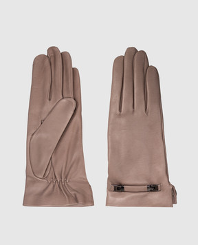 Sermoneta Gloves Бежеві шкіряні рукавички B17