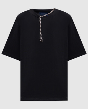 Max Mara Sportmax Черная футболка OBLATO с цепочкой OBLATO