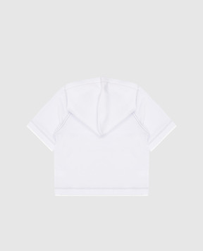 Brunello Cucinelli Дитяча блакитна футболка з капюшоном BE854E184A