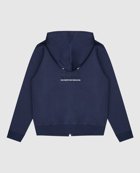 Brunello Cucinelli Дитяча синя спортивна куртка з принтом BW863E187C
