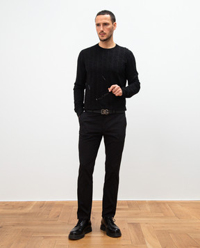 Dolce&Gabbana Чорні штани з патчем логотипа GVB6ETFUFMJ