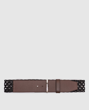 Max Mara Коричневий шкіряний ремінь з плетінням WAISTBAND60