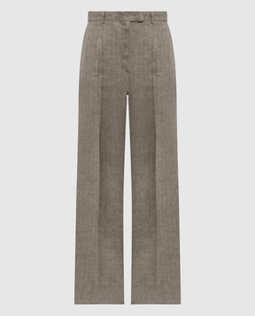 Max Mara Бежевые штаны SATIRA из льна SATIRA
