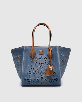 Ermanno Scervino Синя сумка-тоут Maggie з перфорацією D463S754ICNJ