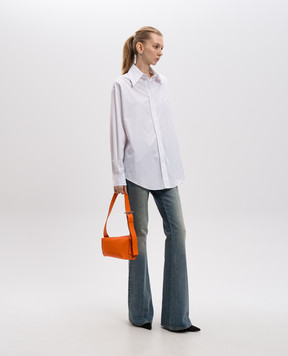 Alexander McQueen Біла сорочка з емблемою логотипа 818362QAAAD