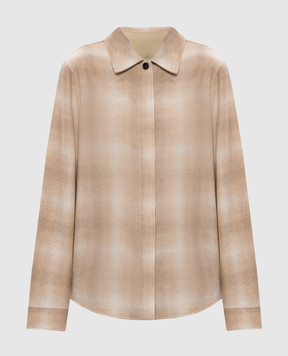 Woolrich Бежева сорочка з вовною в клітинку CFWWSI2002FRUT5008