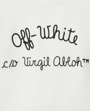 Off-White Детский белый свитшот с вышивкой логотипа OGBA013S25FLE001